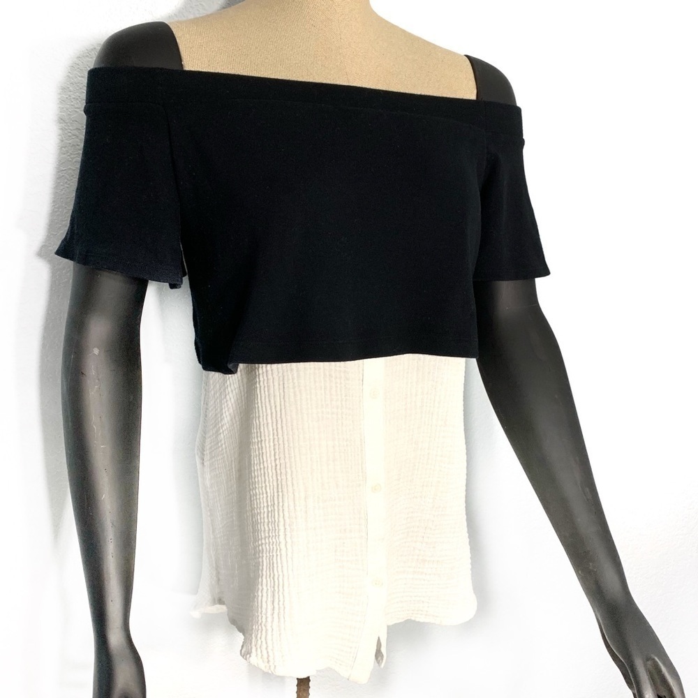 Anthropologie Layered Off-The-Shoulder Tunic - Picture 4 of 7